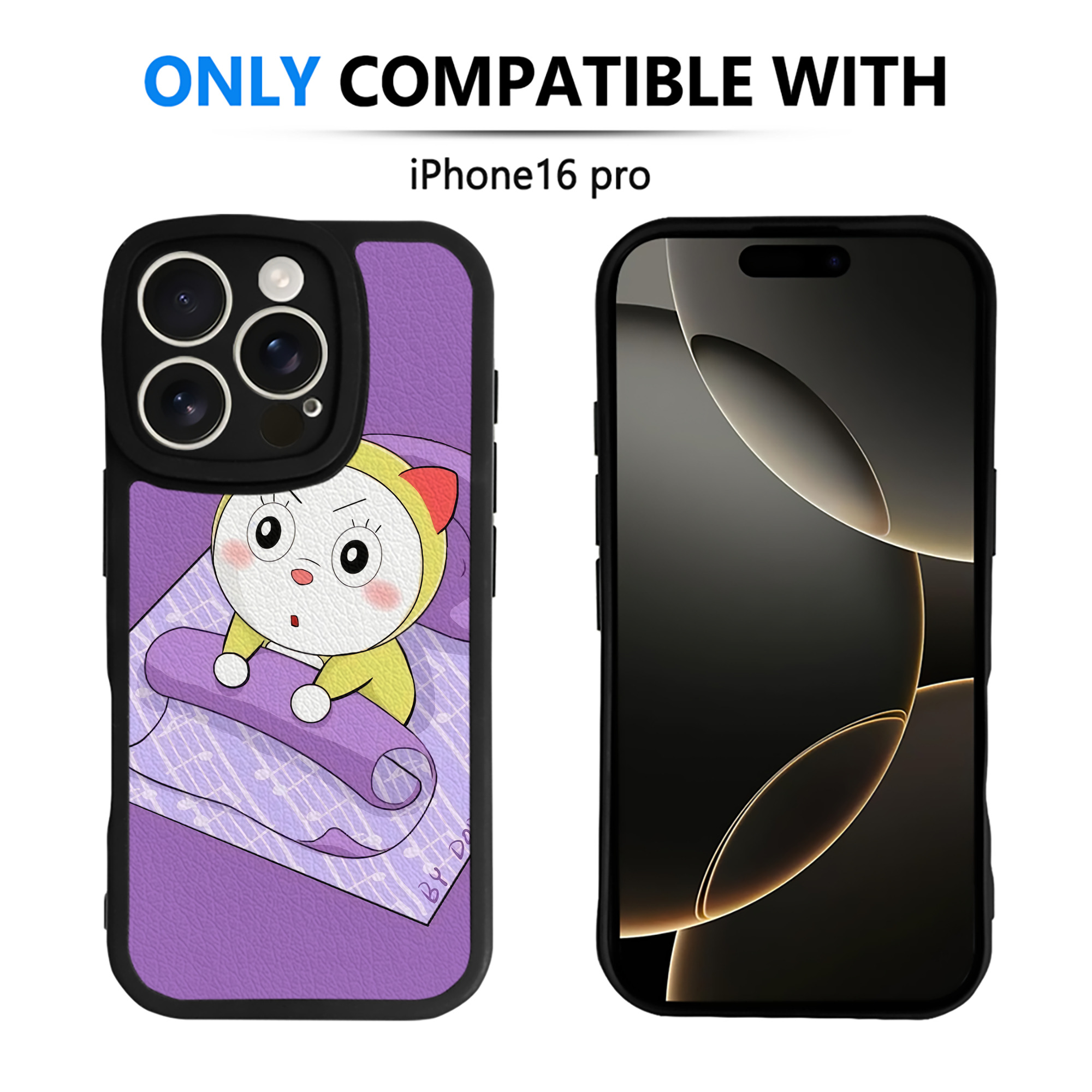 （画像用） ドラえもん Doraemon 【iPhone 16シリーズ対応】シリコンスマホケース（レザー調） 材質：シリコン